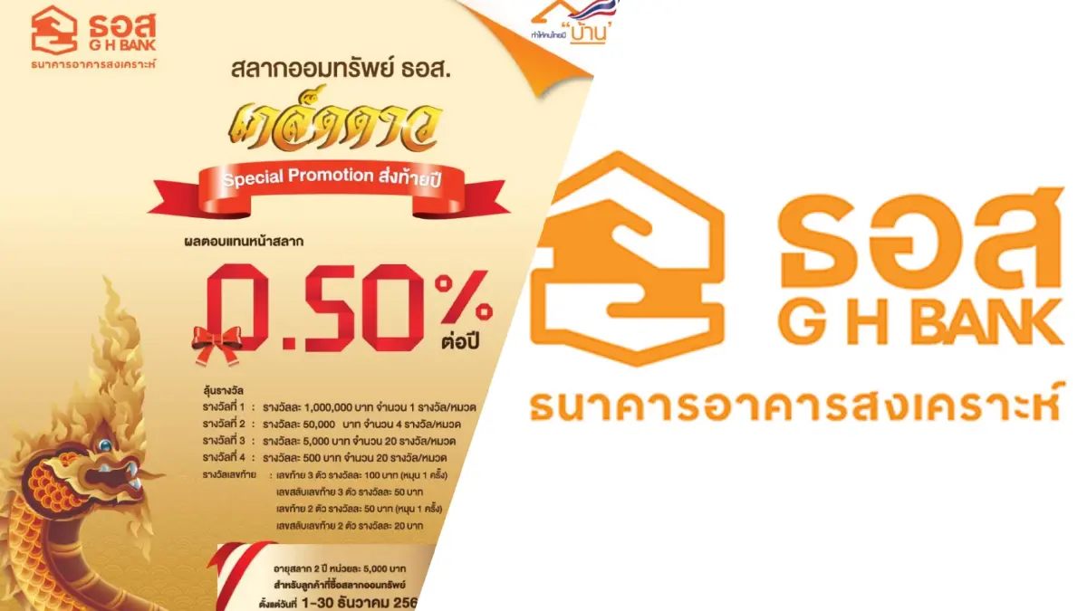 ข่าวดีคนอยากออมเงิน ธอส. เปิดตัว 2 ผลิตภัณฑ์สลากออมทรัพย์ผลตอบแทนสูง ข่าวดีคนอยากออมเงิน ธอส. เปิดตัว 2 ผลิตภัณฑ์สลากออมทรัพย์ผลตอบแทนสูง