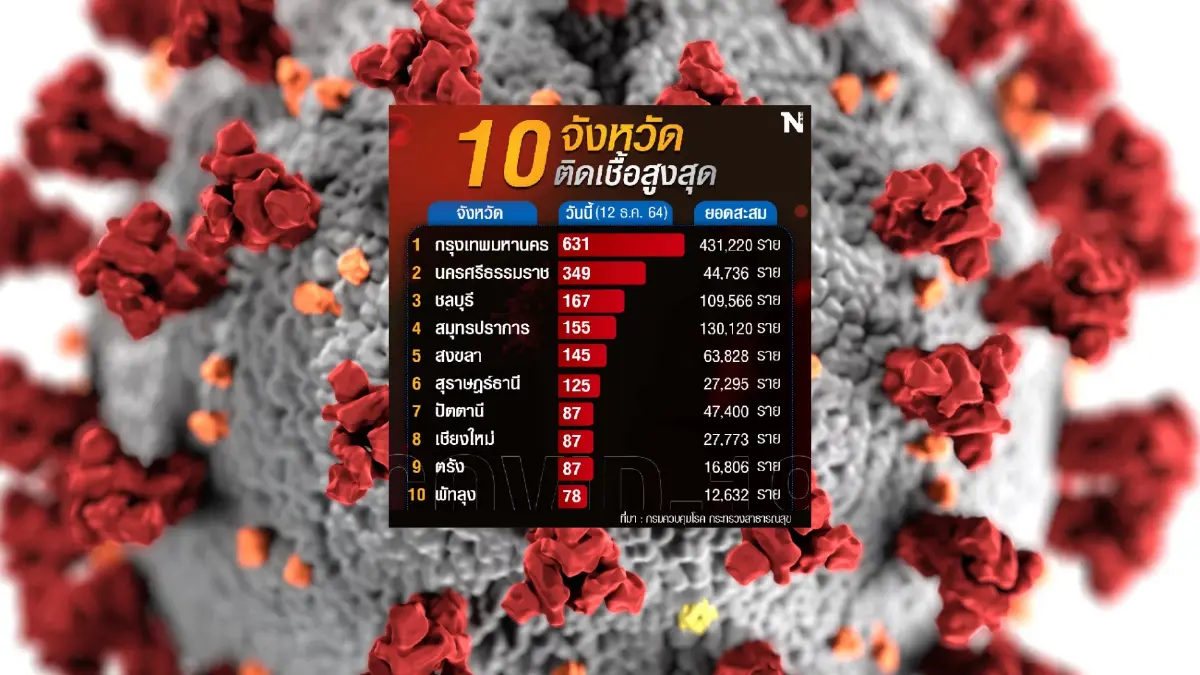 10 อันดับจังหวัดผู้ติดเชื้อโควิด – 19 รายใหม่สูงสุดในประเทศ 10 อันดับจังหวัดผู้ติดเชื้อโควิด – 19 รายใหม่สูงสุดในประเทศ