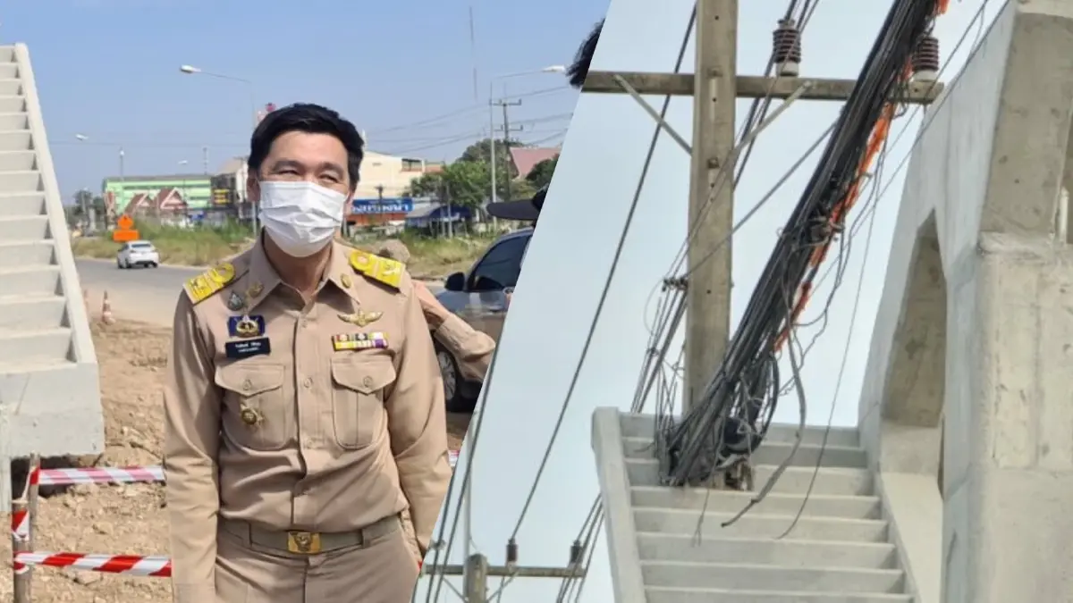 นายกเทศมนตรีสัตหีบ แจง "รองบ" รื้อเสาไฟฟ้าเจาะทะลุสะพานลอยปีหน้า