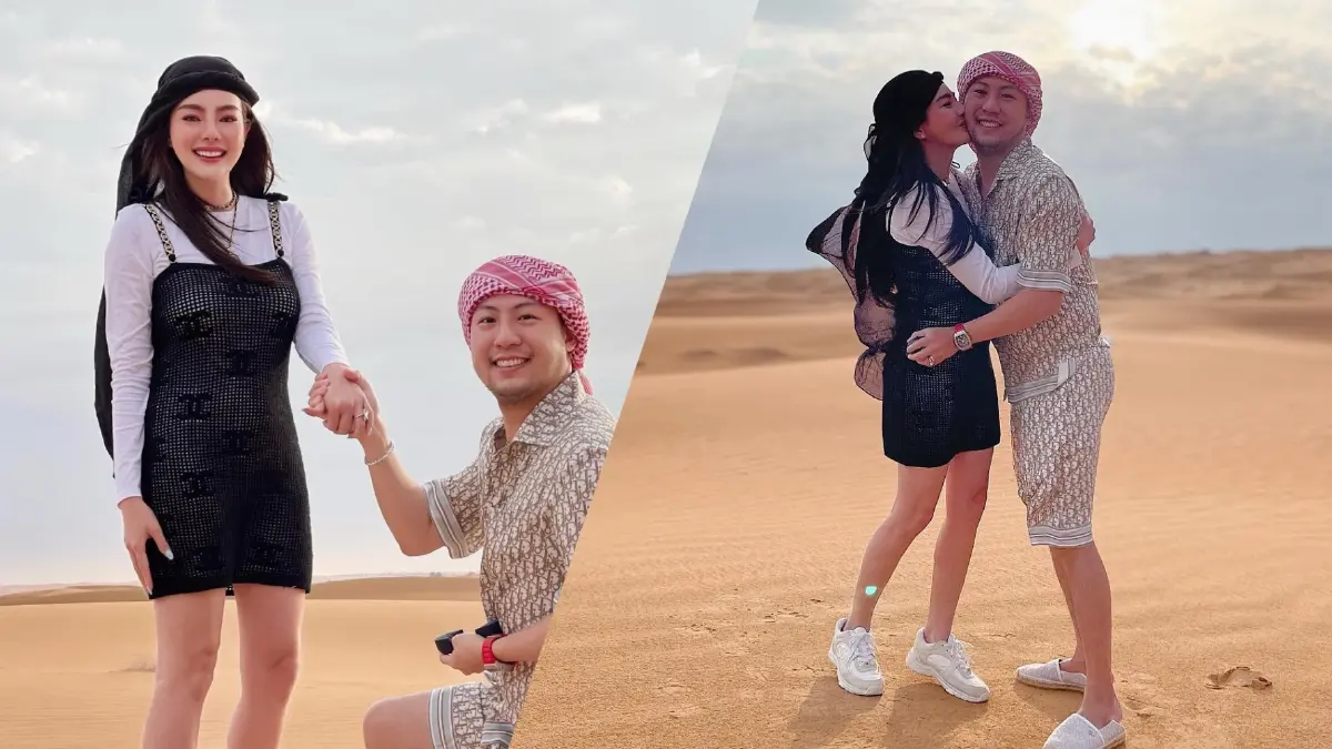 เซอร์ไพรส์! แฟนหนุ่มคุกเข่าขอ "ดิว อริสรา" แต่งงานกลางทะเลทราย