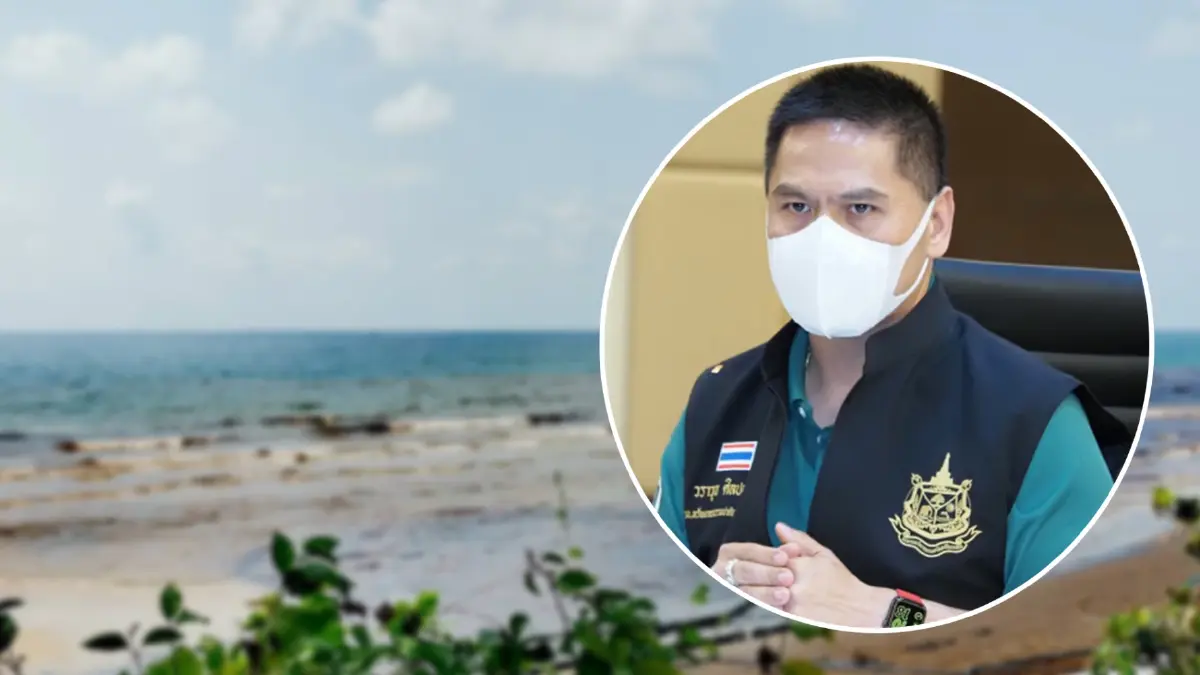 รมว.ทส.บินด่วนติดตามปัญหาคราบน้ำมันดิบหาดแม่รำพึง