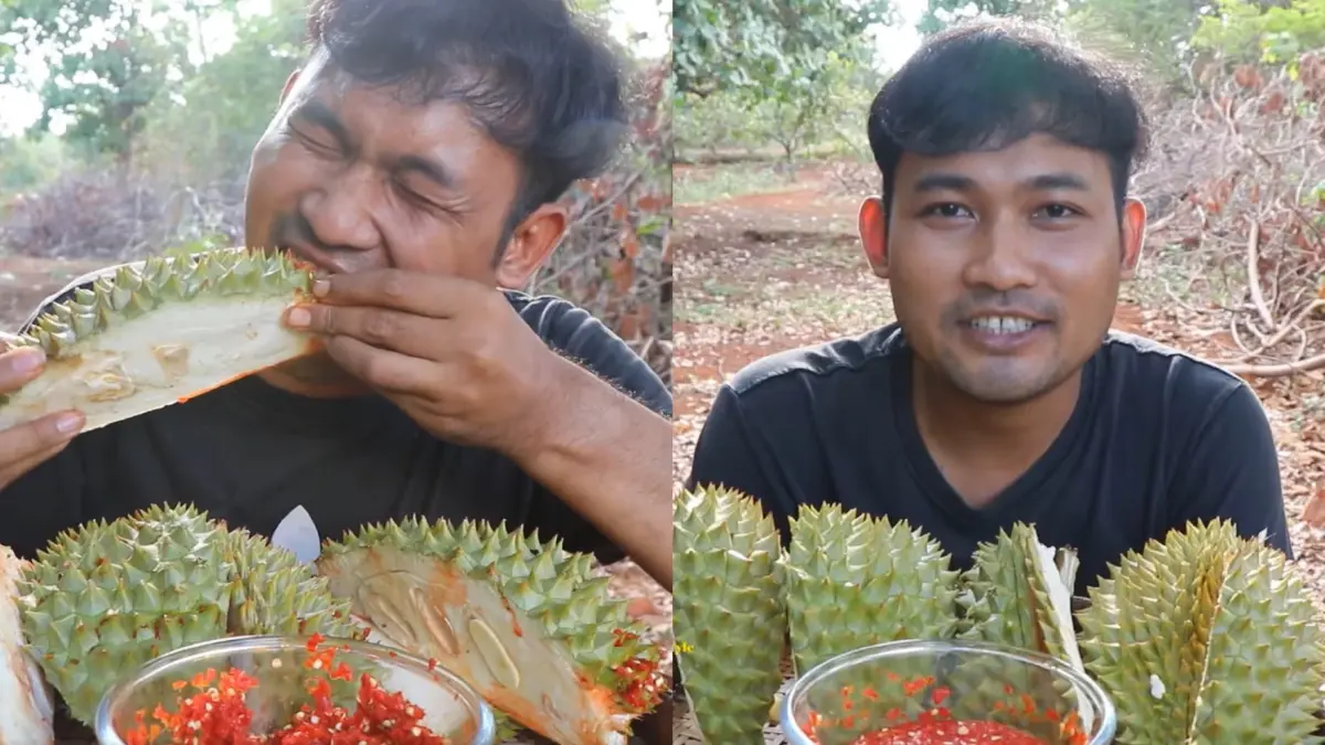 แชร์สนั่น! หนุ่มกัมพูชาโชว์เมนูพิสดารกิน "เปลือกทุเรียน" จิ้มน้ำพริก แชร์สนั่น! หนุ่มกัมพูชาโชว์เมนูพิสดารกิน "เปลือกทุเรียน" จิ้มน้ำพริก
