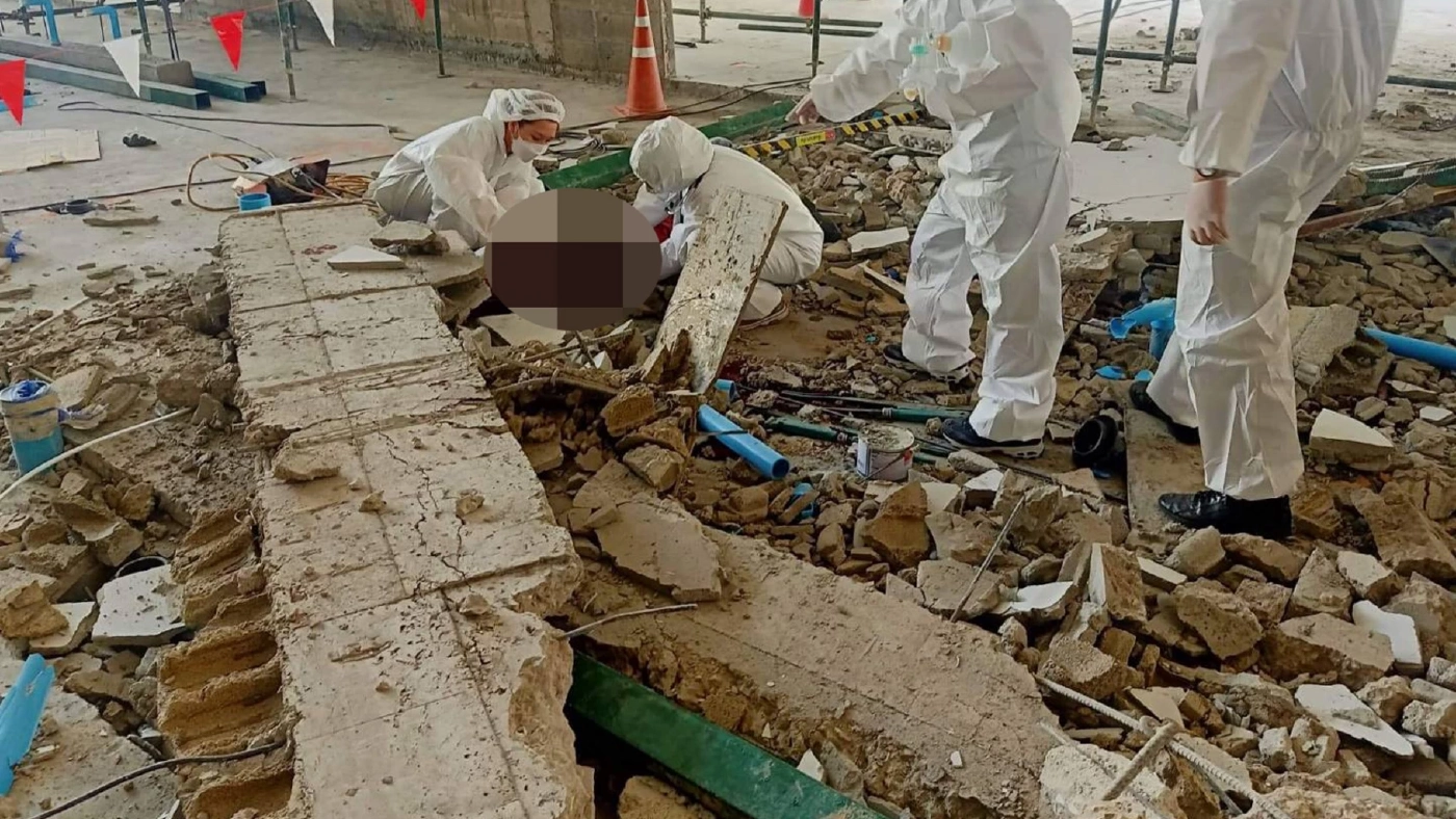 ผนังโรงงานในจังหวัดลำพูนถล่มทับคนงานตาย 3 ศพ