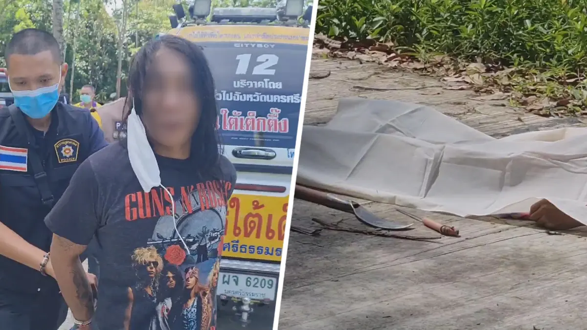 รวบทันควัน หนุ่มเมายาคลั่ง ไล่แทงพ่อเฒ่าวัย 69 ดับคาถนน