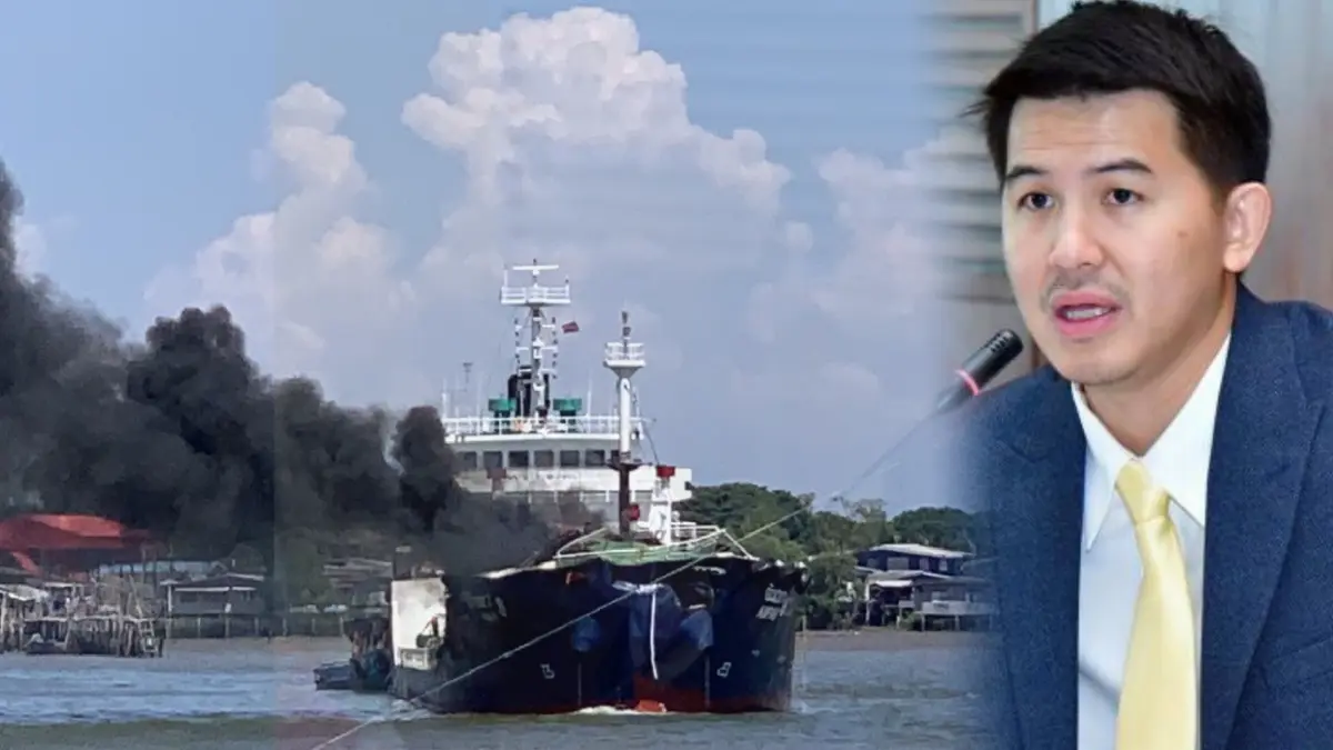 "อธิรัฐ" สั่งตรวจสอบเรืออัมภา 8 บึ้มกลางเจ้าพระยา ล่าสุดยังไม่พบน้ำมันรั่ว