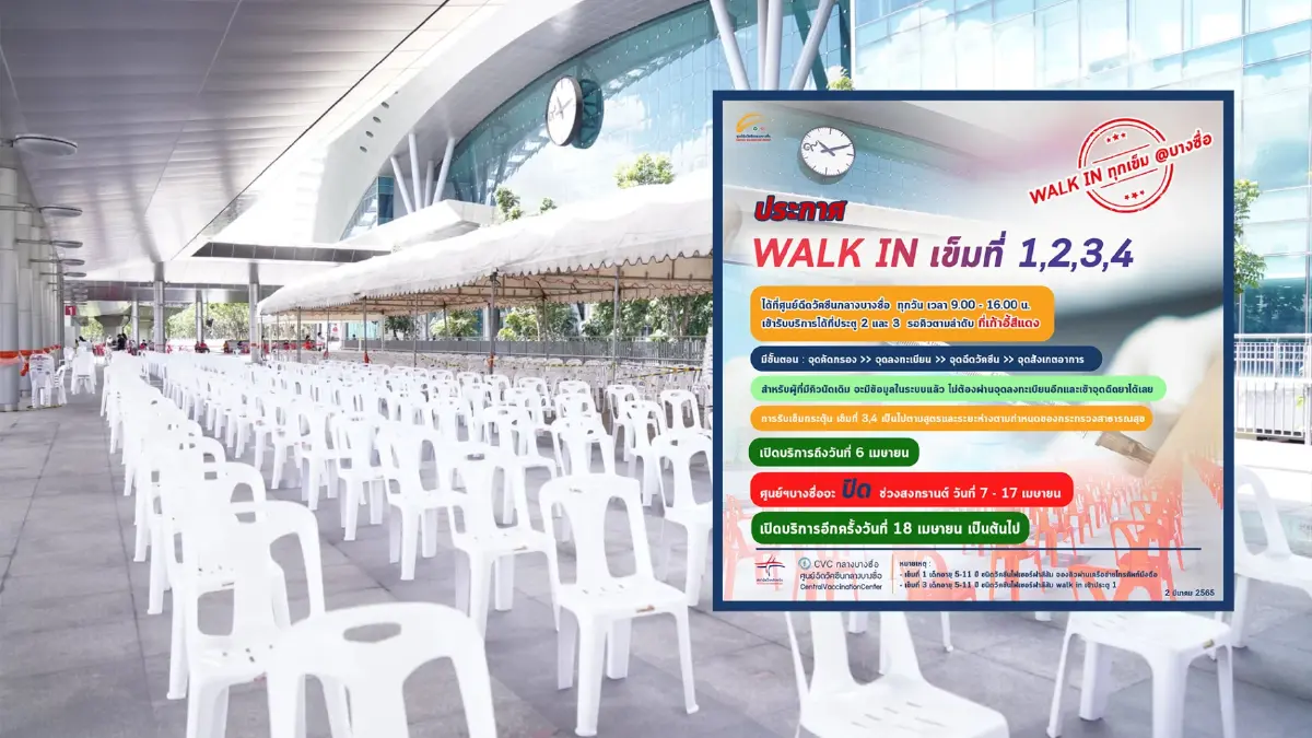 บางซื่อ ประกาศ Walk in ฉีดวัคซีนเข็มที่ 1-4 บางซื่อ ประกาศ Walk in ฉีดวัคซีนเข็มที่ 1-4