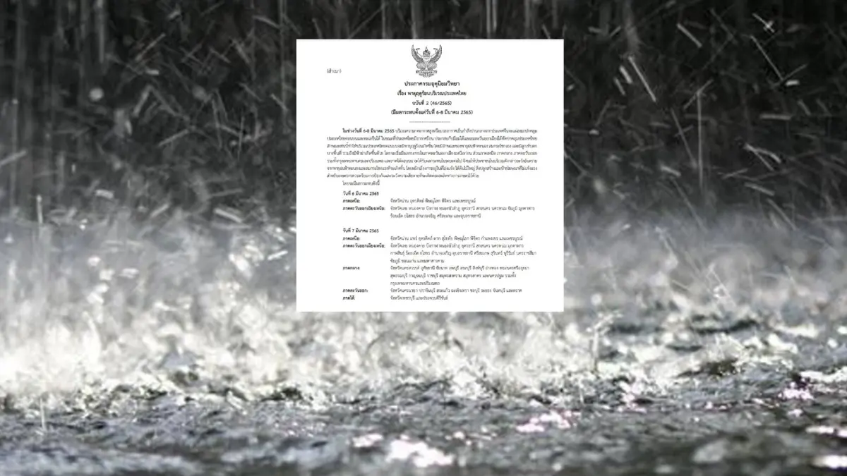 กรมอุตุฯ มีประกาศ ฉ.2 เตือน "ไทยตอนบน" ระวังฝนฟ้าคะนอง-ลูกเห็บตก กรมอุตุฯ มีประกาศ ฉ.2 เตือน "ไทยตอนบน" ระวังฝนฟ้าคะนอง-ลูกเห็บตก
