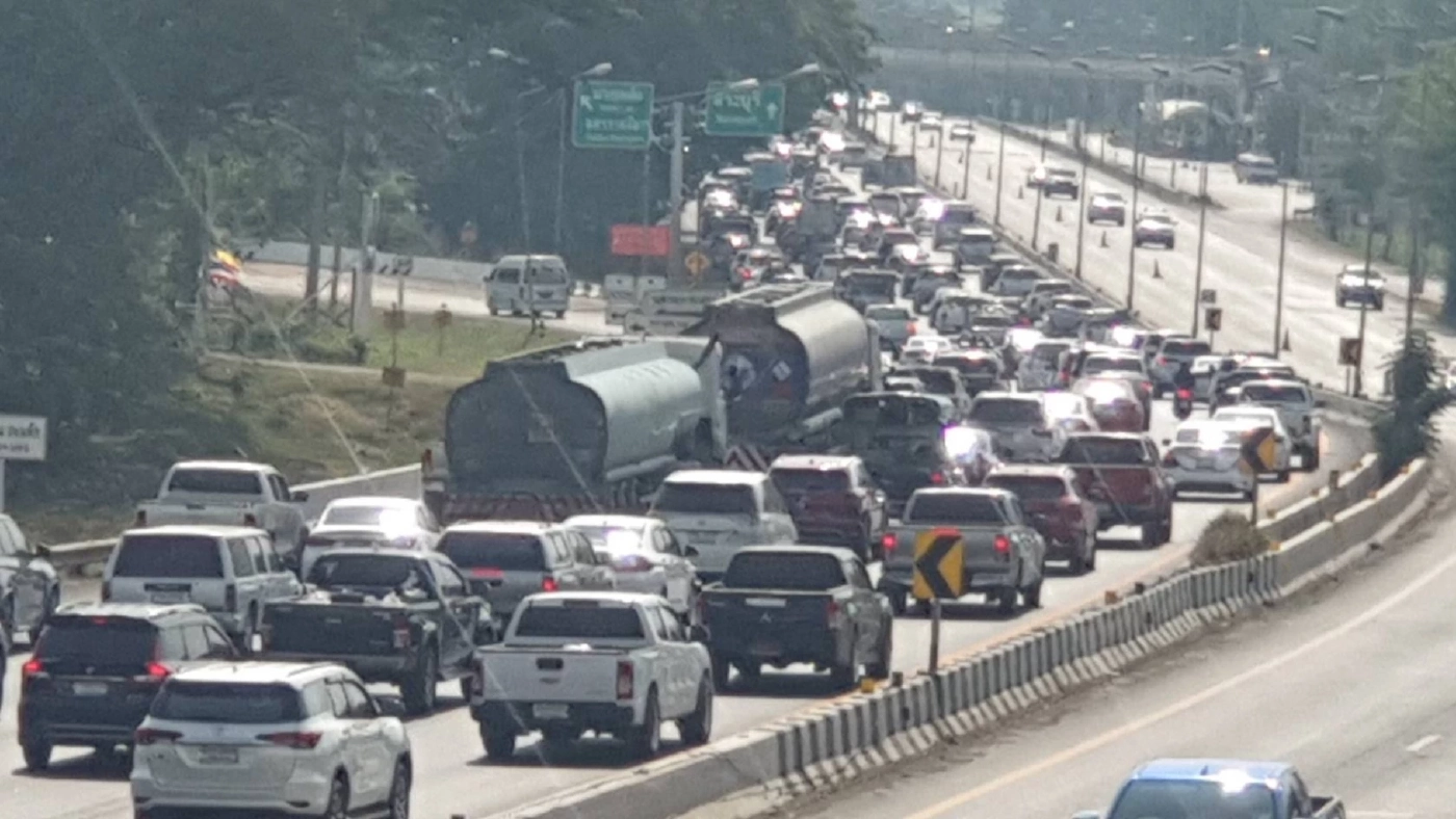 ใกล้จบสงกรานต์ มิตรภาพ - พหลโยธิน ช่วงสระบุรี รถเริ่มหนาแน่น