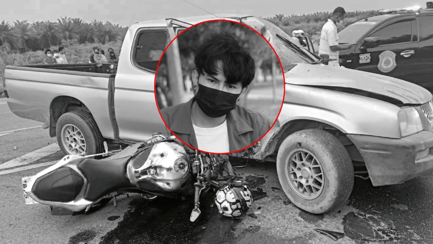 แห่อาลัย "ยูทูบเบอร์สายซิ่ง" ขี่บิ๊กไบค์ชนรถกระบะเสียชีวิตคาที่