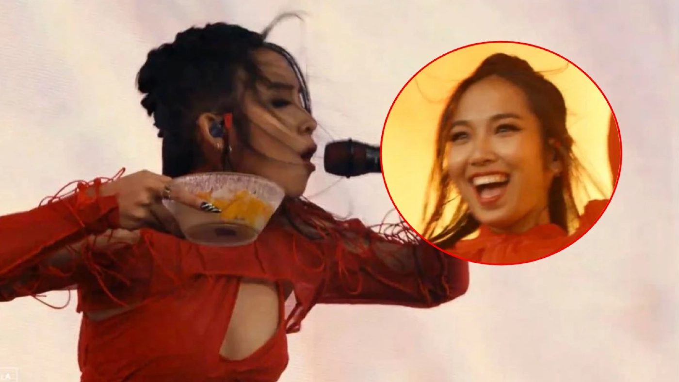 สุดปัง! "มิลลิ" โชว์กิน "ข้าวเหนียวมะม่วง" ร้องเพลงบนเวที Coachella 2022