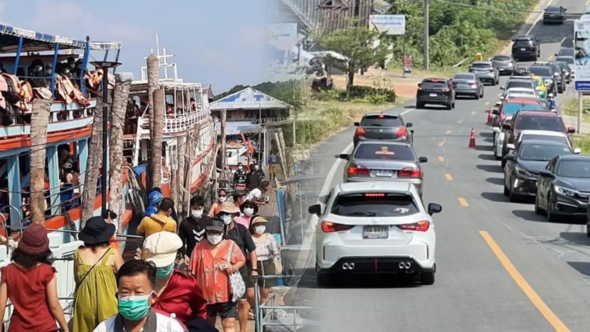 “เกาะช้าง” นักท่องเที่ยวแน่น ช่วงหยุดสงกรานต์รถต่อคิวลงเรือนาน 2 ชม. “เกาะช้าง” นักท่องเที่ยวแน่น ช่วงหยุดสงกรานต์รถต่อคิวลงเรือนาน 2 ชม.