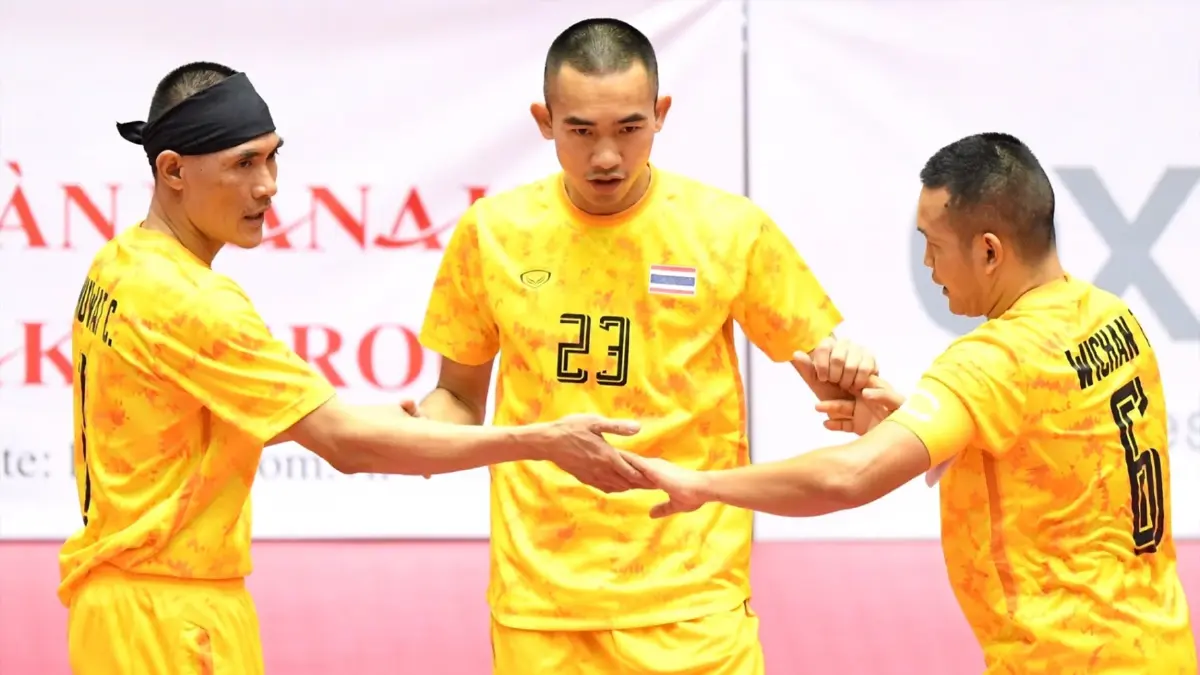 ตะกร้อไทยอัดกัมพูชา 3-0 ผงาดแชมป์ซีเกมส์สมัยที่ 18 ตะกร้อไทยอัดกัมพูชา 3-0 ผงาดแชมป์ซีเกมส์สมัยที่ 18