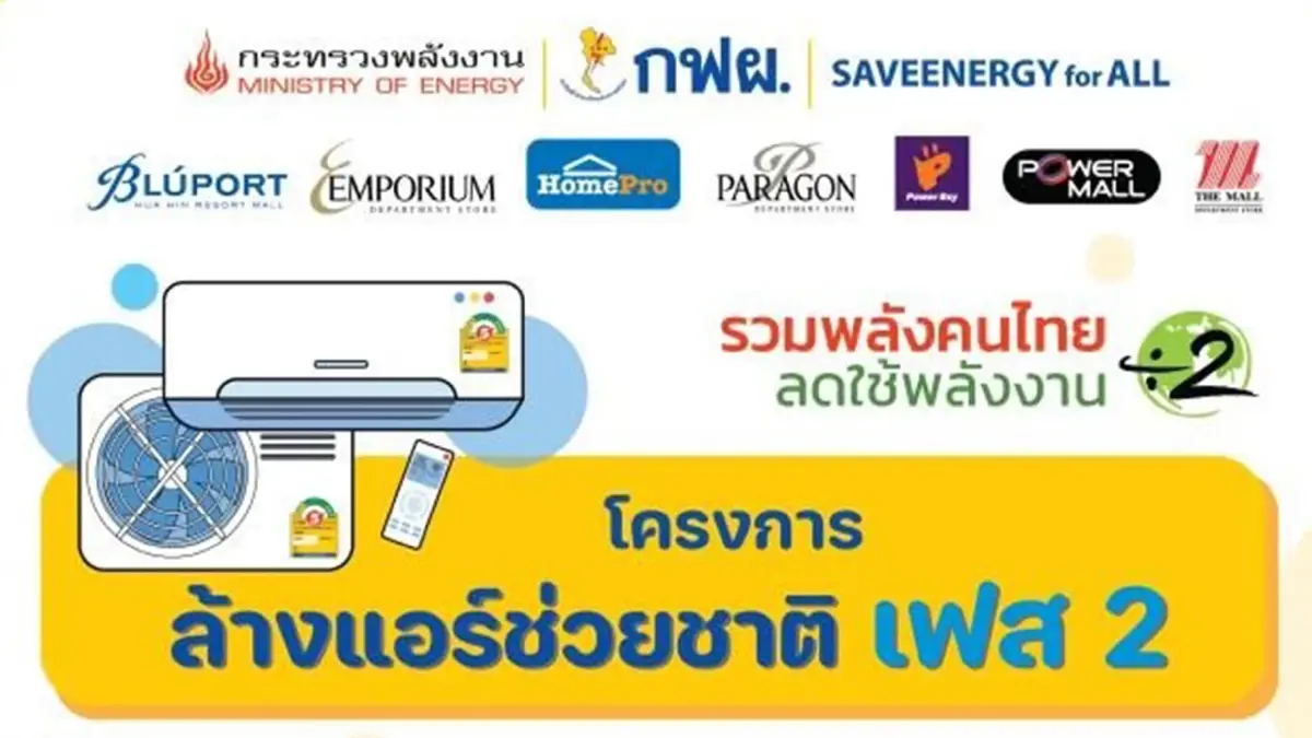 เริ่ม 10 โมงเช้าวันนี้ ล้างแอร์ช่วยชาติ เฟส 2 แค่ 2 หมื่นสิทธิ์ เช็กที่นี่ เริ่ม 10 โมงเช้าวันนี้ ล้างแอร์ช่วยชาติ เฟส 2 แค่ 2 หมื่นสิทธิ์ เช็กที่นี่