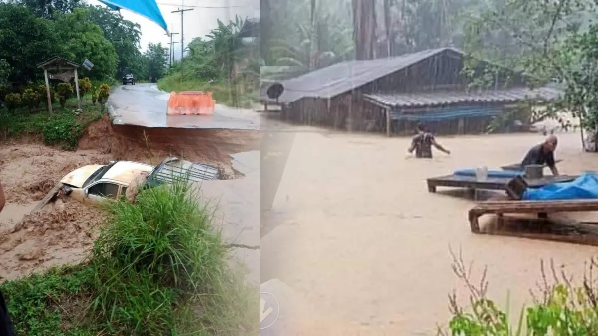 อ.วิภาวดี สุราษฎร์ธานี อ่วมฝนถล่มหนักสองวัน เกิดน้ำท่วมฉับพลันดินโคลนถล่ม อ.วิภาวดี สุราษฎร์ธานี อ่วมฝนถล่มหนักสองวัน เกิดน้ำท่วมฉับพลันดินโคลนถล่ม