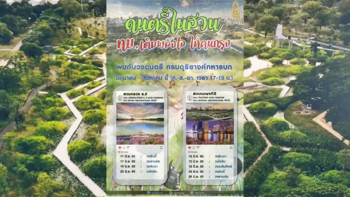 ทบ.ร่วมสร้างความสุขคนกรุง จัดดนตรีในสวน ประเดิมวันนี้ที่สวนป่าเบญจกิติ ทบ.ร่วมสร้างความสุขคนกรุง จัดดนตรีในสวน ประเดิมวันนี้ที่สวนป่าเบญจกิติ