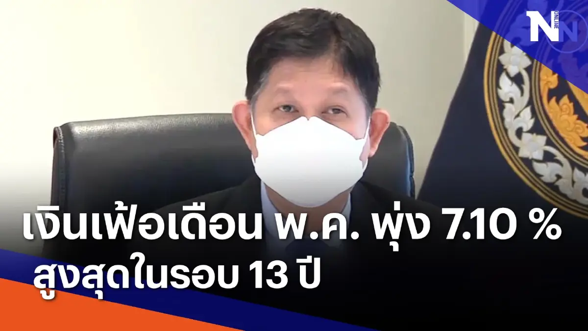 เงินเฟ้อเดือน พ.ค. พุ่ง 7.10 % สูงสุดในรอบ 13 ปี | เนชั่นกรองข่าว | NationTV22 เงินเฟ้อเดือน พ.ค. พุ่ง 7.10 % สูงสุดในรอบ 13 ปี | เนชั่นกรองข่าว | NationTV22