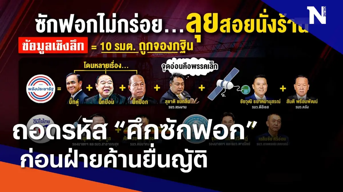 ถอดรหัส "ศึกซักฟอก" ก่อนฝ่ายค้านยื่นญัตติ | ข่าวข้นคนข่าว | NationTV22 ถอดรหัส "ศึกซักฟอก" ก่อนฝ่ายค้านยื่นญัตติ | ข่าวข้นคนข่าว | NationTV22