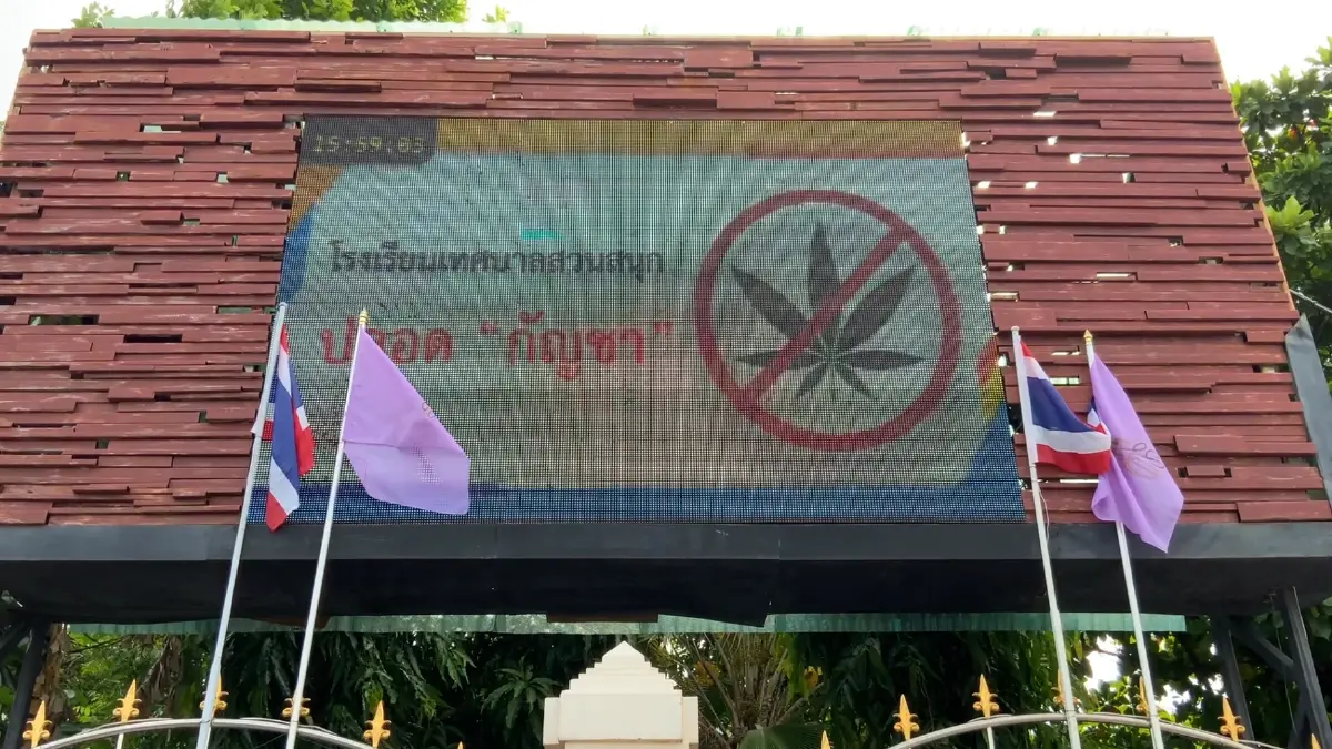 ขึ้นป้ายโรงเรียนปลอดกัญชาห้ามขายสินค้าที่มีส่วนผสมคุมร้านค้าในโรงเรียน