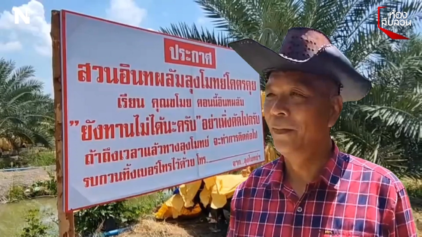 ไว้สุกแล้วจะโทรตาม เจ้าของสวนขึ้นป้ายแจ้งโจรขโมยอินทผาลัมดิบ