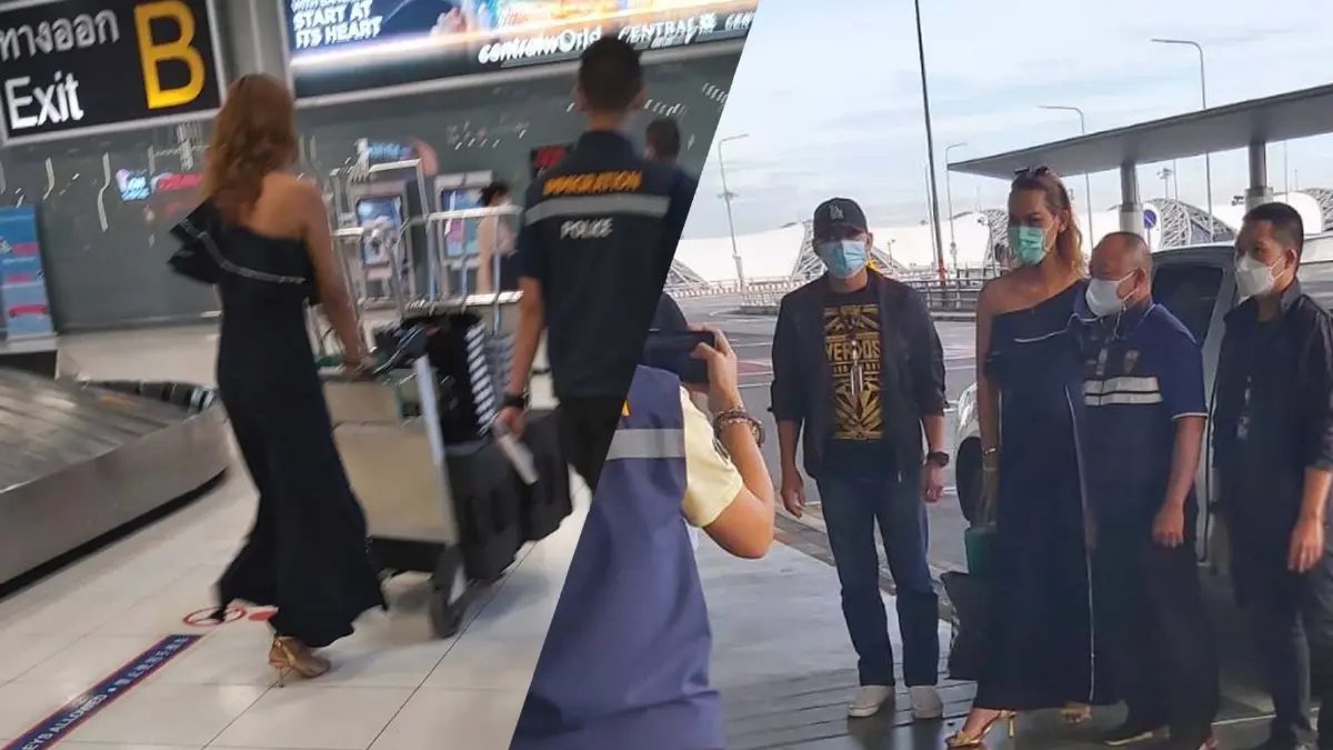 ตำรวจดักรวบ "แอนนา" คา "สนามบินสุววรณภูมิ" คดี "หวยทิพย์" คุมตัวไปสอบทันที ตำรวจดักรวบ "แอนนา" คา "สนามบินสุววรณภูมิ" คดี "หวยทิพย์" คุมตัวไปสอบทันที