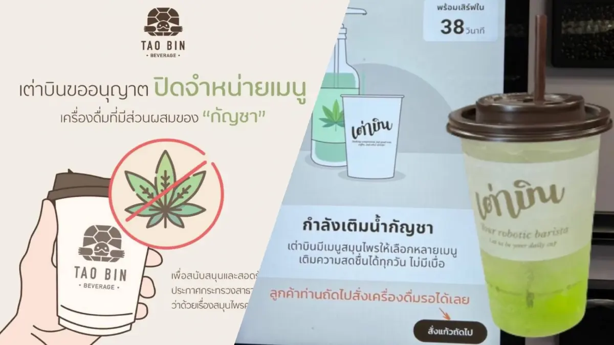 “เต่าบิน” ยกเลิกจำหน่ายเครื่องดื่มผสมกัญชาแล้ว หลังโดนดราม่าหนัก “เต่าบิน” ยกเลิกจำหน่ายเครื่องดื่มผสมกัญชาแล้ว หลังโดนดราม่าหนัก