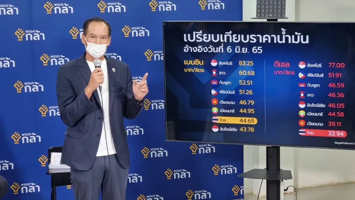 พรรคกล้า แฉ คนไทยโดนปล้นมากว่า 1 ปี พบราคากลั่นน้ำมันสูงเกินจริงถึง 10 เท่า
