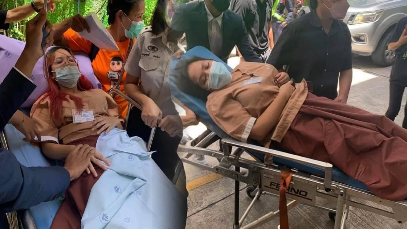 หามส่งรพ.ด่วน "ใบปอ-ผักบุ้ง" จำเลยคดี 112 เป็นลมในห้องพิจารณาคดี