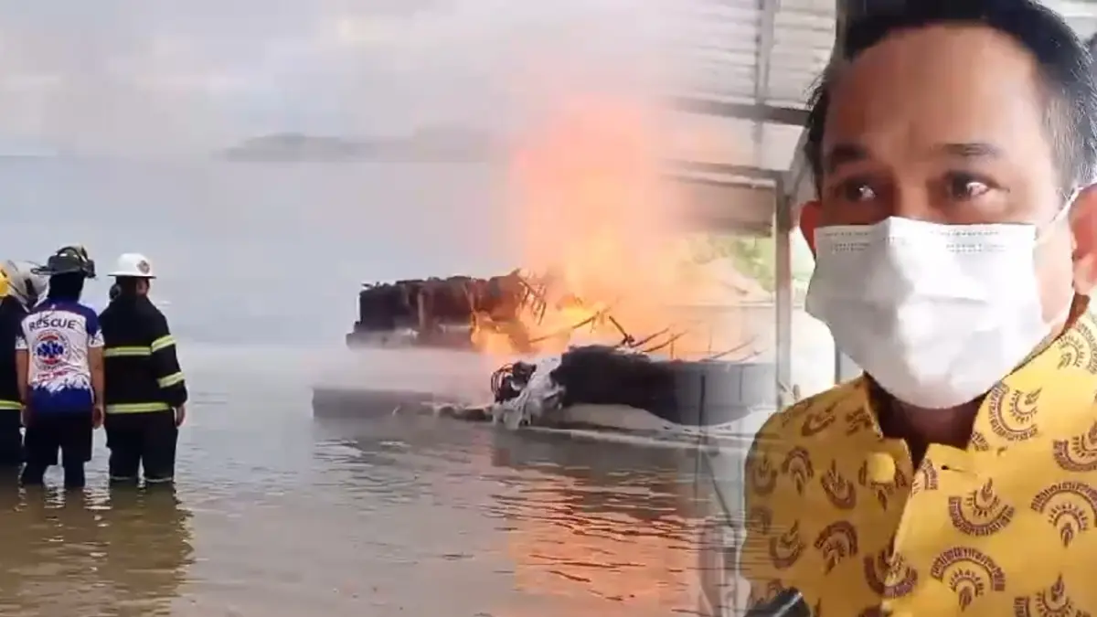 ผู้ว่าฯ ชุมพร ตรวจไฟไหม้สปีดโบ๊ท ยันเป็นอุบัติเหตุ ผดส.ใส่ชูชีพจึงปลอดภัย