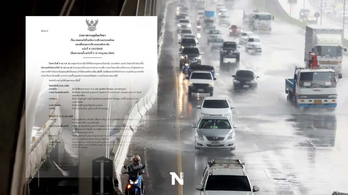 "กรมอุตุฯ" ประกาศฉ.4 เปิดพื้นที่ฝนตกหนักมาก 38 จังหวัด กทม.-ปริมณฑลฝน 60%