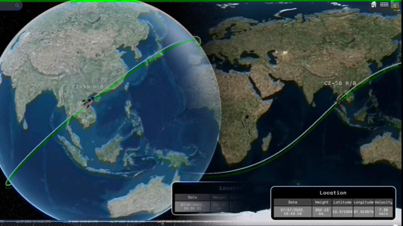 GISTDA แจ้งเตือนชิ้นส่วนจรวดลองมาร์ช 5บี ตกสู่โลก อาจกระทบไทย