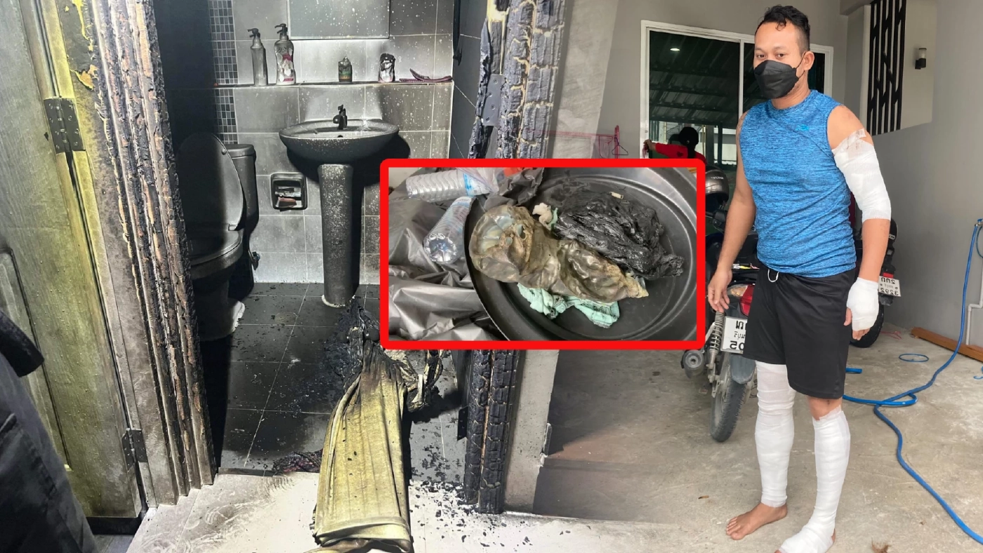 ระทึก ! "หมูกระทะ" เป็นเหตุ "ราดเบนซินจุดเตา" ไฟลุกพรึบบ้านเกือบวอดทั้งหลัง