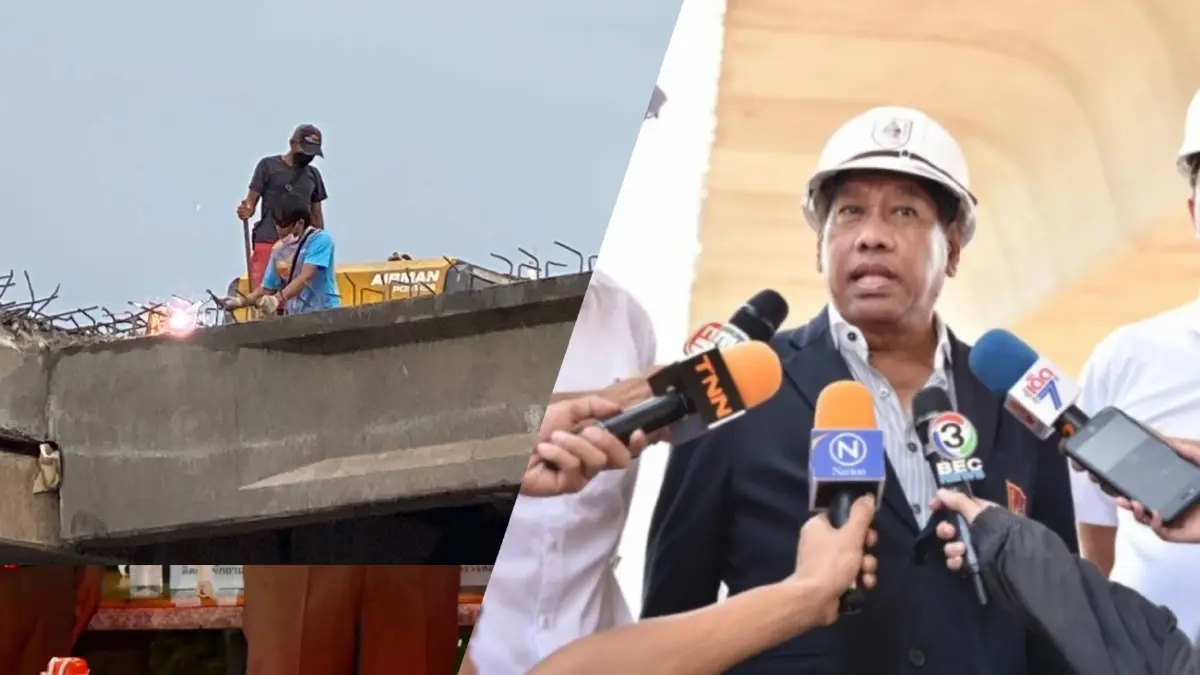 วิศวกรรมสถานแห่งประเทศไทย คาดสะพานกลับรถถล่มเกิดจากเหล็กเสื่อมสภาพ