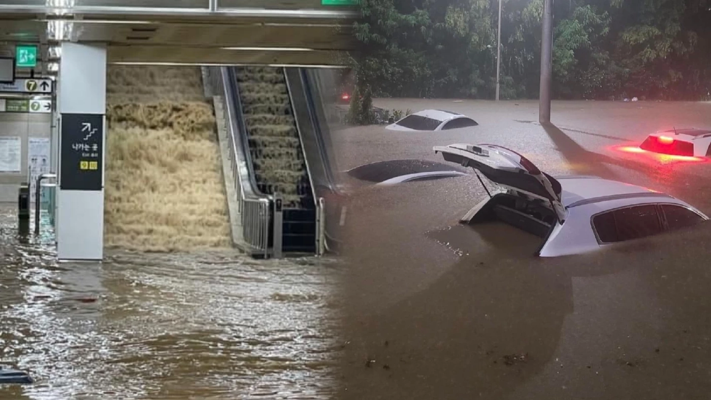 “เกาหลีใต้” อ่วมหนักน้ำท่วม “โซล- อินชอน” รถจมมิด - ทะลักรถไฟใต้ดิน