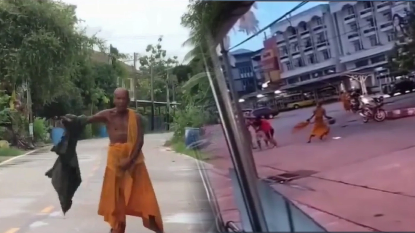 อีกแล้ว ชายห่มจีวรคล้ายพระที่ระยอง คราวนี้โผล่แก้ผ้ากลางถนนโชว์ของลับ อีกแล้ว ชายห่มจีวรคล้ายพระที่ระยอง คราวนี้โผล่แก้ผ้ากลางถนนโชว์ของลับ