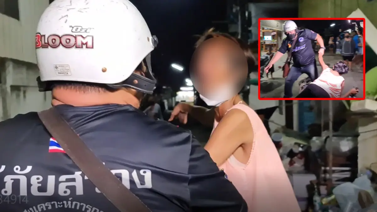 ป่วน ! "กู้ภัย" ตะครุบ “แม่ค้า” วิ่งให้รถชน น้อยใจเพื่อนวงเหล้าฉกเงิน 100 บาท