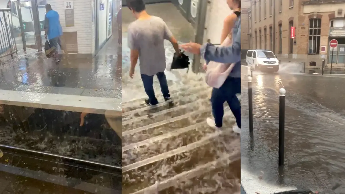 ฝนถล่มปารีสอ่วม น้ำท่วมสถานีรถไฟใต้ดิน ฝนถล่มปารีสอ่วม น้ำท่วมสถานีรถไฟใต้ดิน