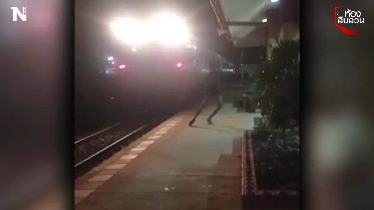 อันตราย! อย่าหาทำ วิ่งเข้าหาขบวนรถไฟขอแตรสามช่า อันตราย! อย่าหาทำ วิ่งเข้าหาขบวนรถไฟขอแตรสามช่า