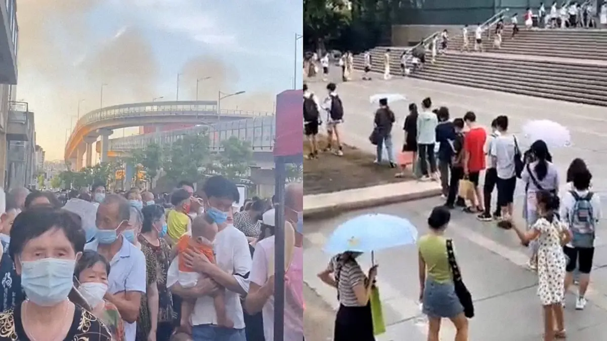 ระอุ! โซเชียลแชร์ชาวฉงชิ่งยืนตากแดดรอตรวจโควิด