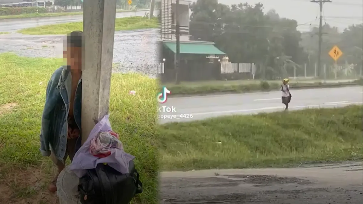 เปิดใจนาทีช่วยหนูน้อย เดินร้องไห้ตากฝนกลับบ้าน ทำการบ้านเสร็จช้า (มีคลิป)