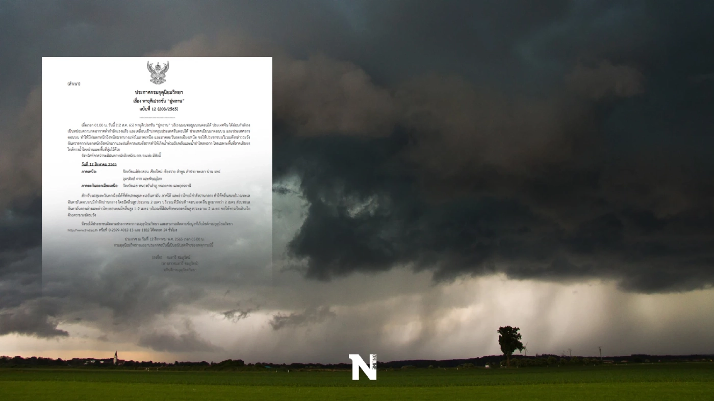 "กรมอุตุฯ" ประกาศเตือนครั้งสุดท้าย  "พายุมู่หลาน" 15 จว. ฝนตกหนักถึงหนักมาก