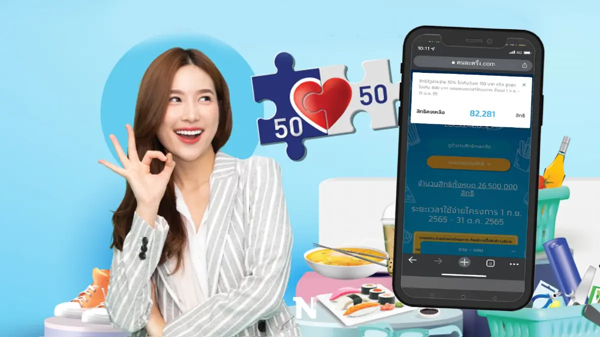 อย่าช้า "คนละครึ่งเฟส 5" เหลือไม่ถึง 1 แสนสิทธิ เปิดวิธีสมัครใหม่ที่นี่ อย่าช้า "คนละครึ่งเฟส 5" เหลือไม่ถึง 1 แสนสิทธิ เปิดวิธีสมัครใหม่ที่นี่