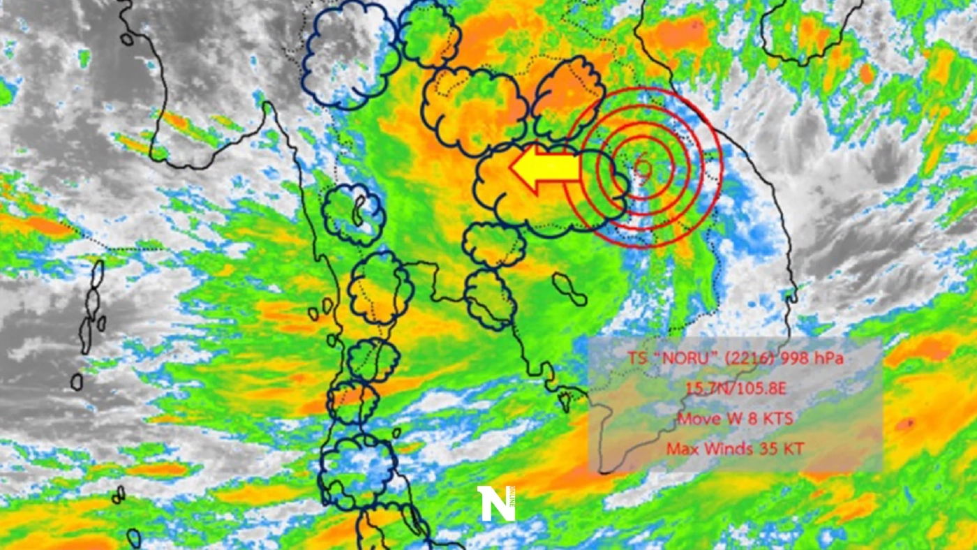 กรมอุตุฯประกาศฉบับที่ 15 พายุ “โนรู” เตือนปชช. รับมือฝนตกหนักมาก