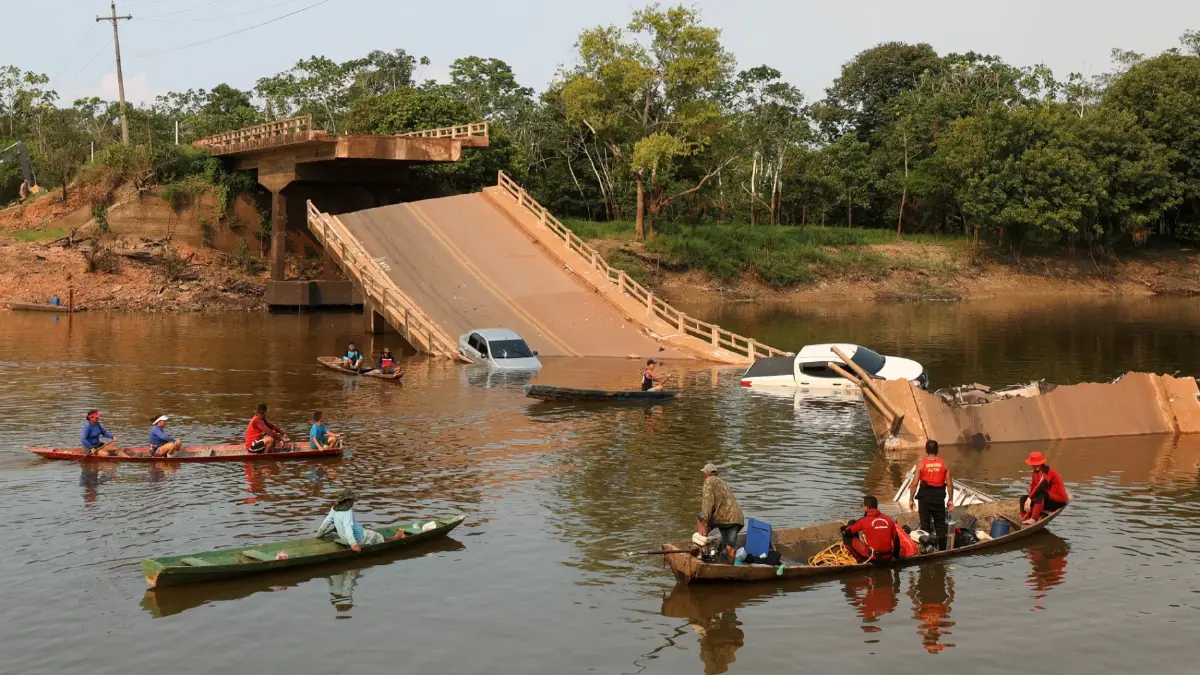 สะพานถล่มในบราซิลดับ 3 ราย สูญหาย 15 ราย สะพานถล่มในบราซิลดับ 3 ราย สูญหาย 15 ราย