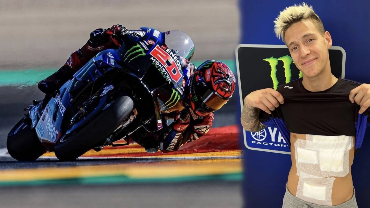 ฟาบิโอ ควอตาราโร่ รถล้ม2รอบ ศึกโมโตจีพีที่อารากอน