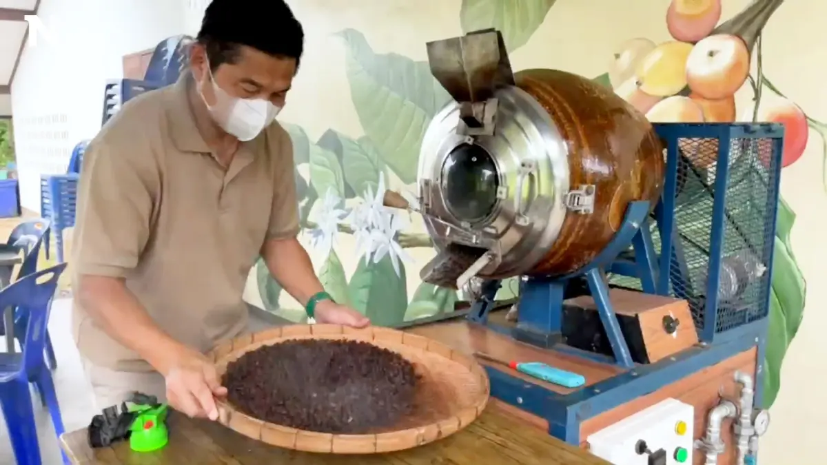 ของดีเมืองตรัง เมล็ดกาแฟเทือกเขาบรรทัดคั่วโอ่ง สร้างรายได้เสริมชาวสวนยาง ของดีเมืองตรัง เมล็ดกาแฟเทือกเขาบรรทัดคั่วโอ่ง สร้างรายได้เสริมชาวสวนยาง