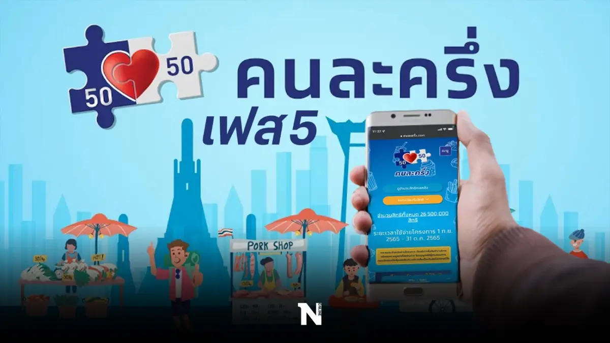 ย้ำดังๆ “คนละครึ่งเฟส 5” รอบเก็บตก วันนี้ เปิดให้ปชช.ที่สนใจลงทะเบียนวันสุดท้าย