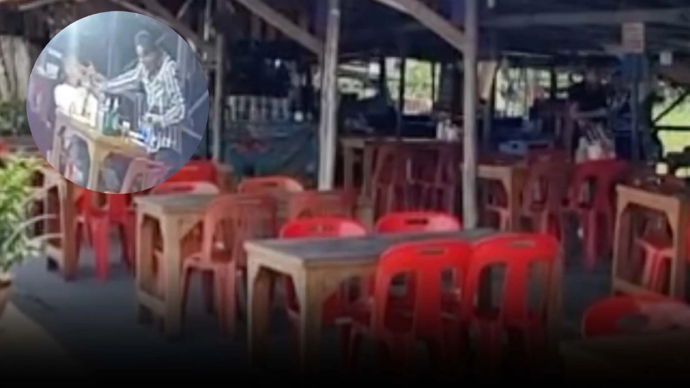 แฉคลิปชักดาบ ไม่จ่ายค่าอาหาร อิ่มแล้วลุกหนีทีละคน ไม่พอใจพนง.ไม่รินเบียร์