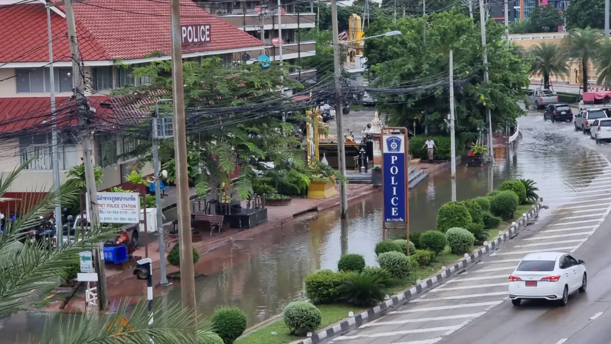 สถานการณ์น้ำล่าสุด ย่านสภ.ปากเกร็ด น้ำเริ่มลดลงหากไม่มีฝนตกลงมาซ้ำเติม