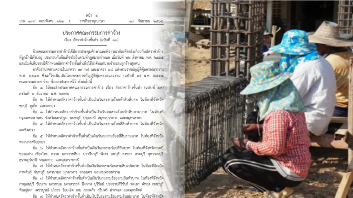ด่วน เช็กเลย ประกาศปรับอัตราค่าจ้างขั้นต่ำ 1 ต.ค. 65 พื้นที่ไหนได้เท่าไร ด่วน เช็กเลย ประกาศปรับอัตราค่าจ้างขั้นต่ำ 1 ต.ค. 65 พื้นที่ไหนได้เท่าไร
