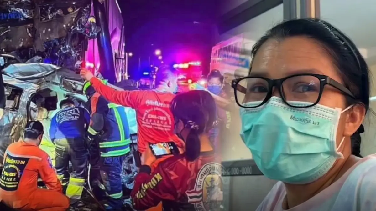 “เมีย” รับศพ “วิศวกร” เหยื่อรถทัวร์ครู ช็อกไม่คิดสามีดับในที่เกิดเหตุ
